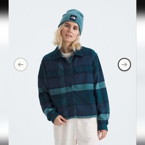 North Face Blue Plaid Shacket NWT Size XXL